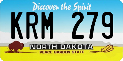 ND license plate KRM279