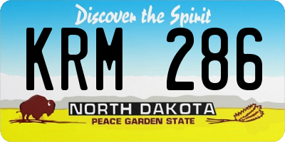 ND license plate KRM286