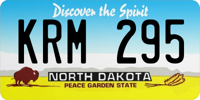 ND license plate KRM295