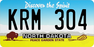 ND license plate KRM304