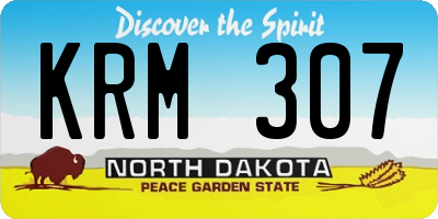 ND license plate KRM307