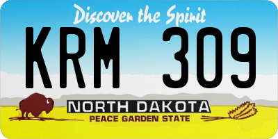 ND license plate KRM309