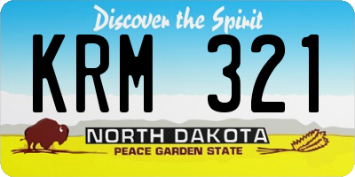ND license plate KRM321