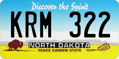 ND license plate KRM322