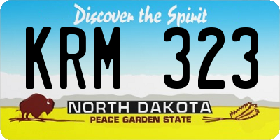 ND license plate KRM323