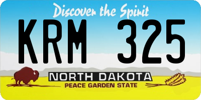 ND license plate KRM325