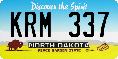 ND license plate KRM337
