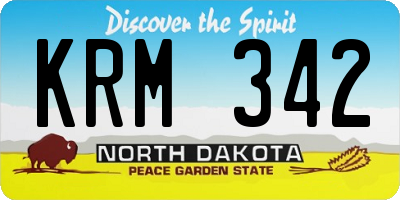 ND license plate KRM342