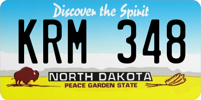 ND license plate KRM348