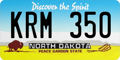 ND license plate KRM350