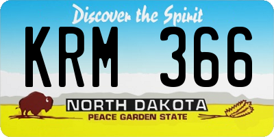 ND license plate KRM366