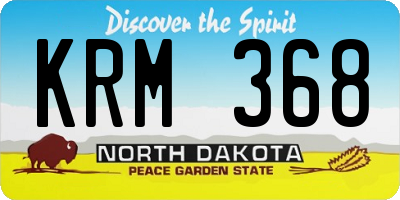 ND license plate KRM368