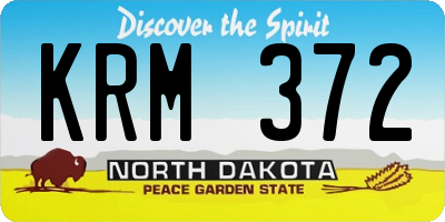 ND license plate KRM372