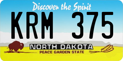 ND license plate KRM375
