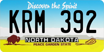 ND license plate KRM392