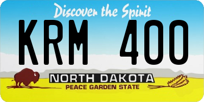 ND license plate KRM400