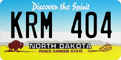 ND license plate KRM404
