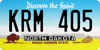 ND license plate KRM405