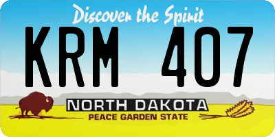 ND license plate KRM407