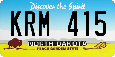 ND license plate KRM415
