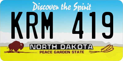 ND license plate KRM419