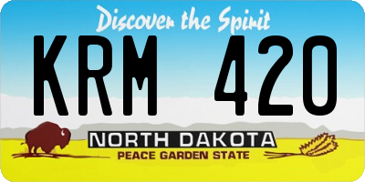 ND license plate KRM420
