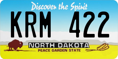ND license plate KRM422