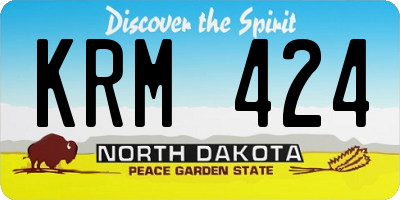 ND license plate KRM424