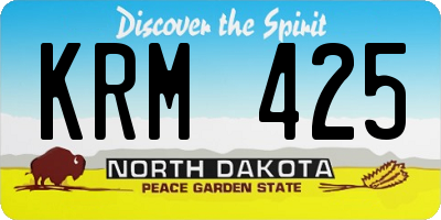 ND license plate KRM425