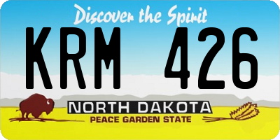 ND license plate KRM426