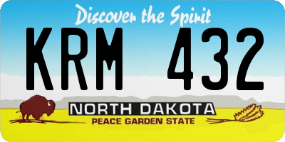 ND license plate KRM432