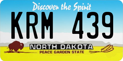 ND license plate KRM439
