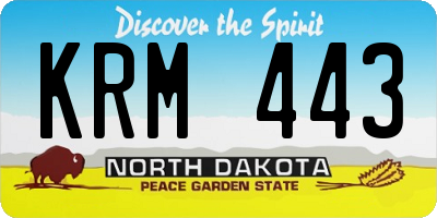 ND license plate KRM443