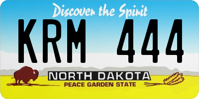 ND license plate KRM444