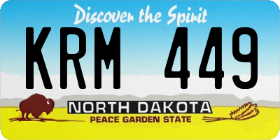 ND license plate KRM449