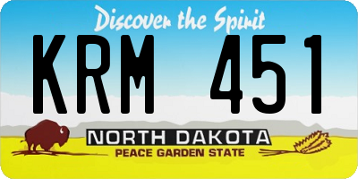 ND license plate KRM451