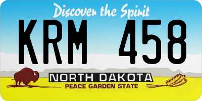 ND license plate KRM458