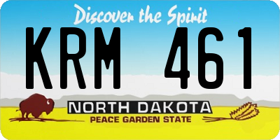 ND license plate KRM461