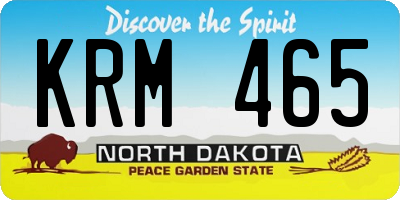 ND license plate KRM465