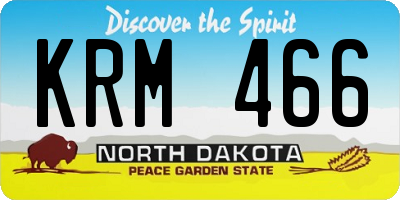 ND license plate KRM466
