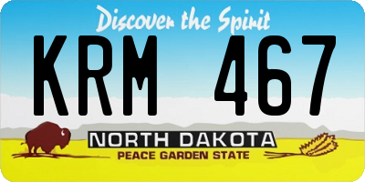 ND license plate KRM467