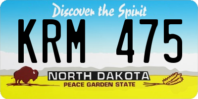 ND license plate KRM475