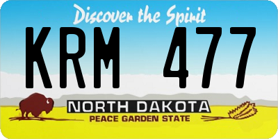 ND license plate KRM477