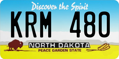 ND license plate KRM480