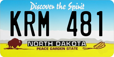 ND license plate KRM481