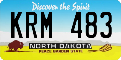 ND license plate KRM483
