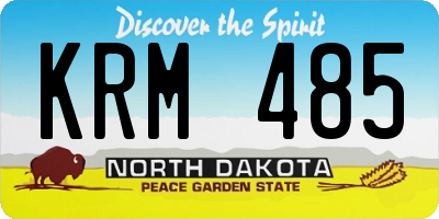 ND license plate KRM485