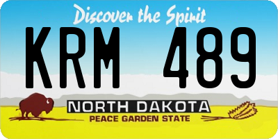 ND license plate KRM489