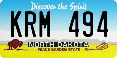 ND license plate KRM494