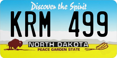 ND license plate KRM499